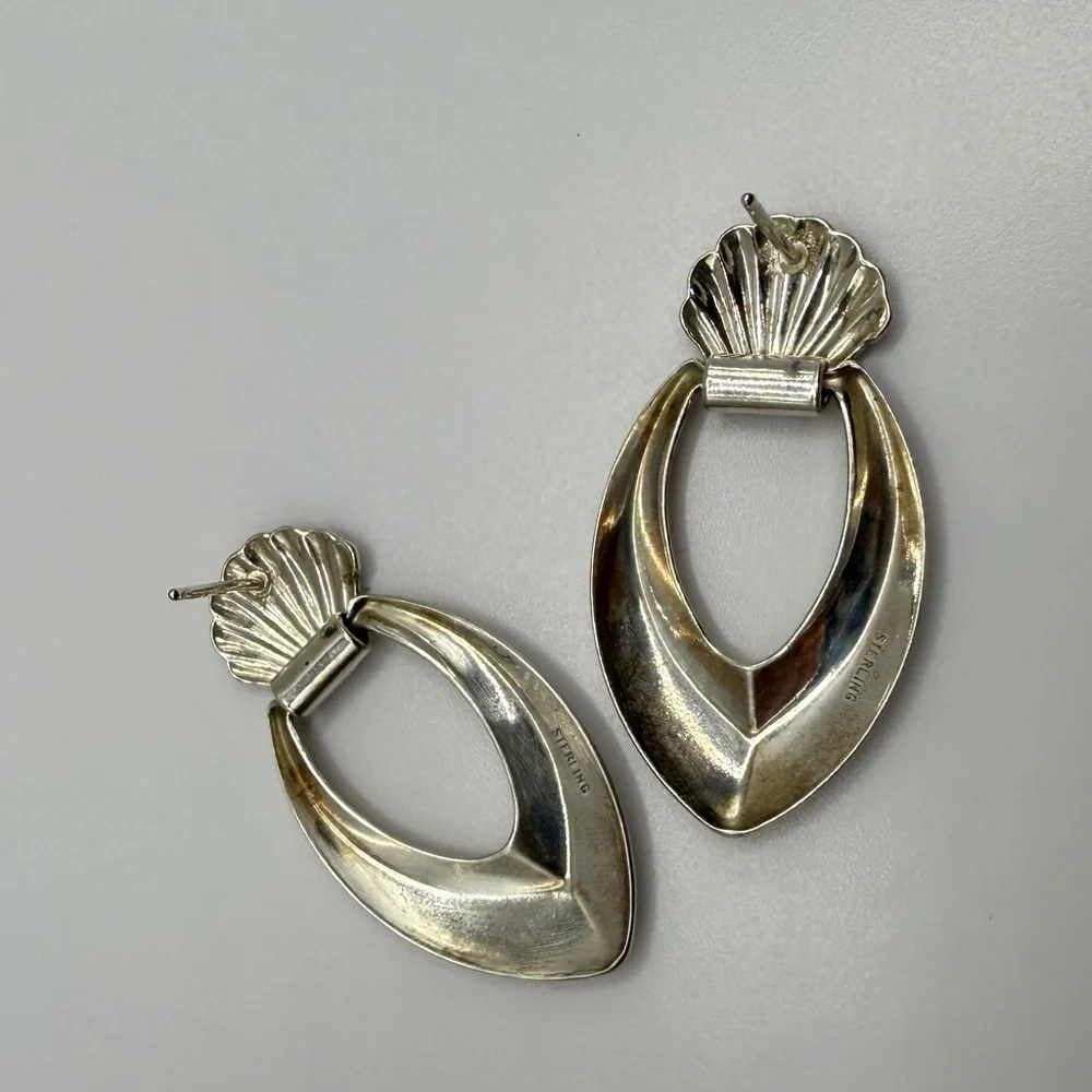 Sterling Silver Shell Drop Earrings 1 3/8” | 4g